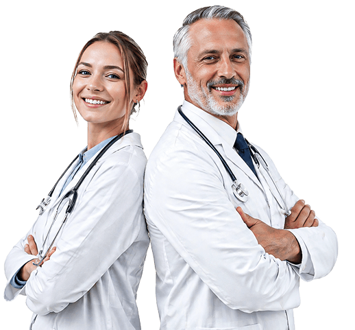 Medical professionals representing scientific healthcare communication